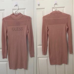 NWT Guess bodycon sweater pink dress XS